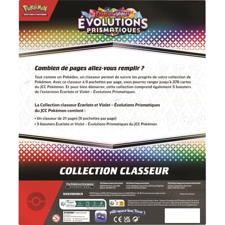 Jeu de cartes Pokémon - Coffret Collection Classeur - Écarlate et Violet - Évolutions Prismatiques EV08.5 (scellé)