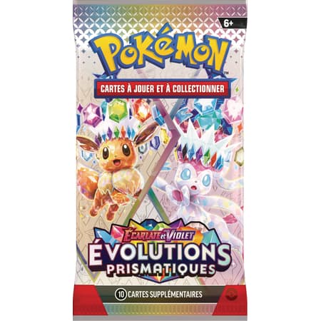Jeu de cartes Pokémon - Bundle de 6 boosters - Écarlate et Violet - Évolutions Prismatiques EV08.5 (scellé)