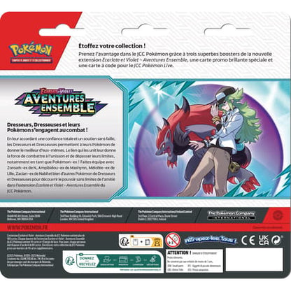 Jeu de cartes Pokémon - Pack Blister de 3 Boosters EV09 Aventures Ensemble (Baggaïd ou Yanmega) - FR