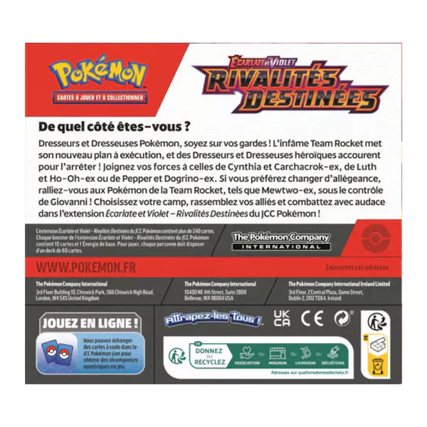 Jeu de cartes Pokémon : Display 36 Boosters – Écarlate et Violet : Rivalités Destinées (EV10) – FR