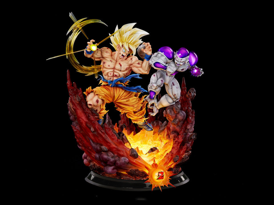 Figurine Dragon Ball - Son Goku Super Saiyan vs Freezer Max