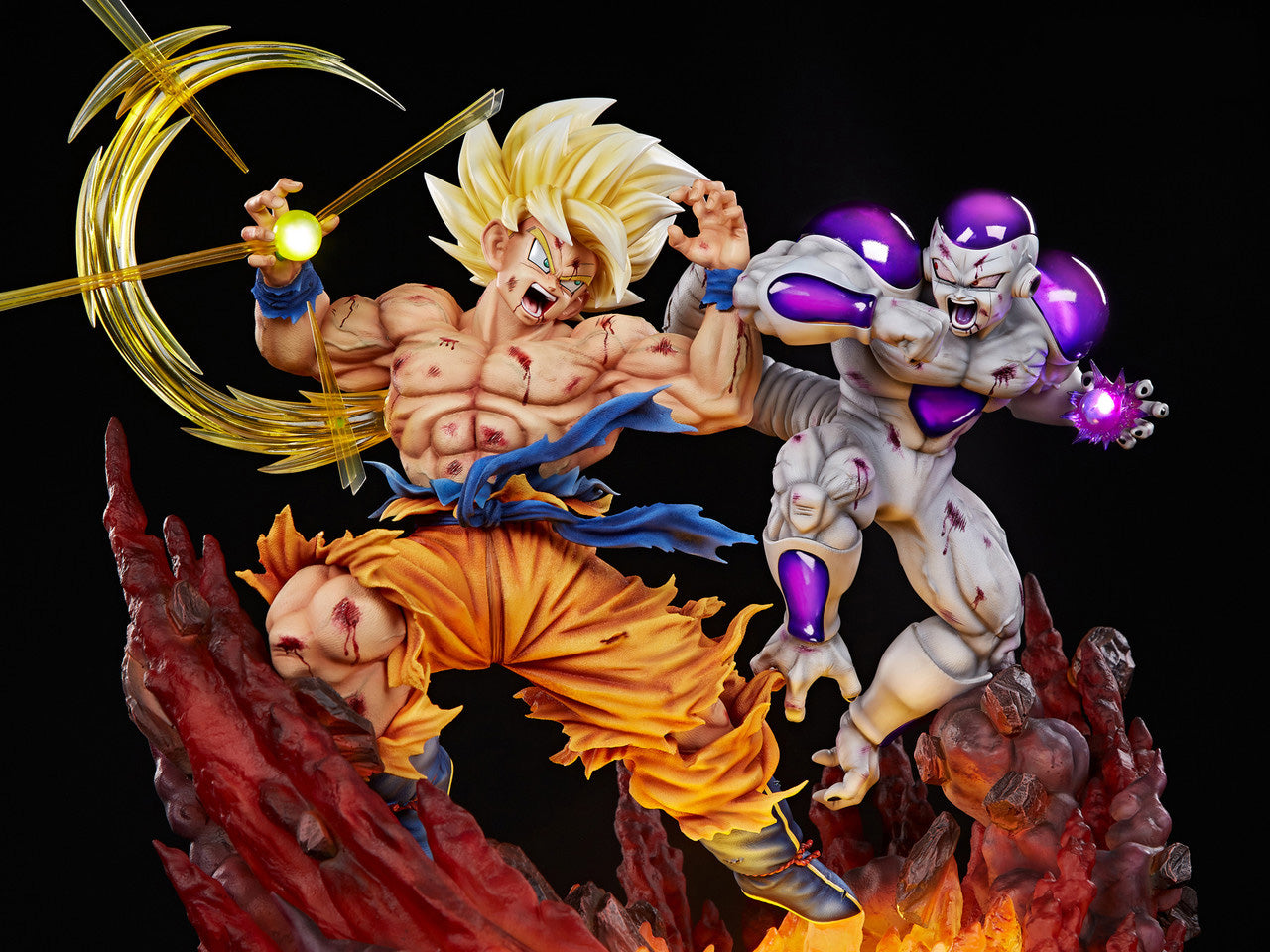 Figurine Dragon Ball - Son Goku Super Saiyan vs Freezer Max