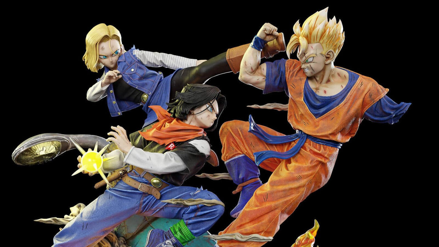 Figurine Dragon Ball - Combat Épique : Gohan vs C-17 & C-18