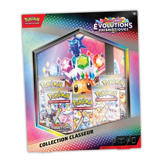 Jeu de cartes Pokémon - [SCELLE] Coffret Portfolio + 5 Boosters Evolutions Prismatiques [FR]
