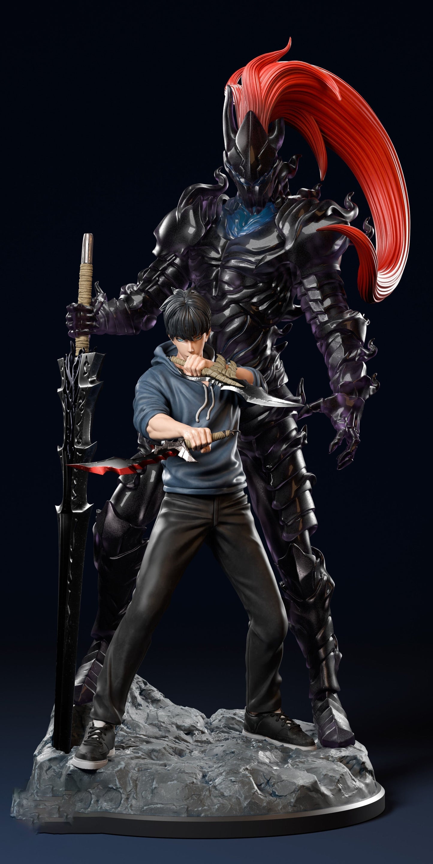 Figurine Solo Leveling - Sung Jin Woo & Igris