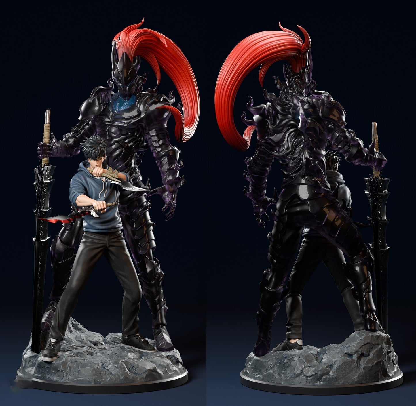 Figurine Solo Leveling - Sung Jin Woo & Igris