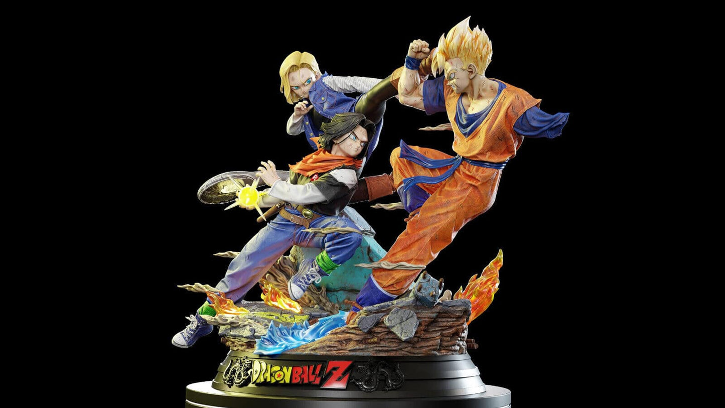 Figurine Dragon Ball - Combat Épique : Gohan vs C-17 & C-18