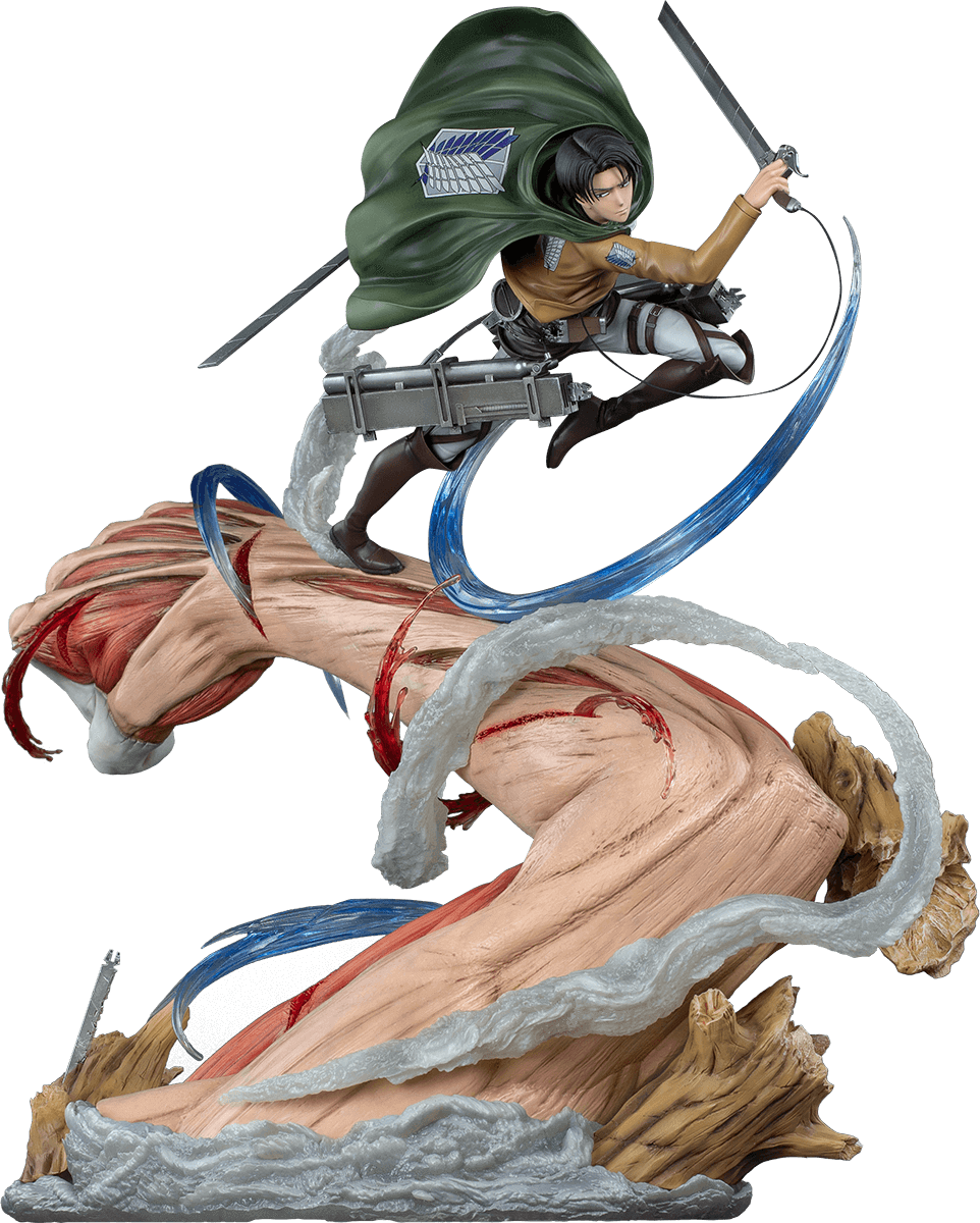 Figurine Attaque des Titans -  Livaï vs Titan Féminin