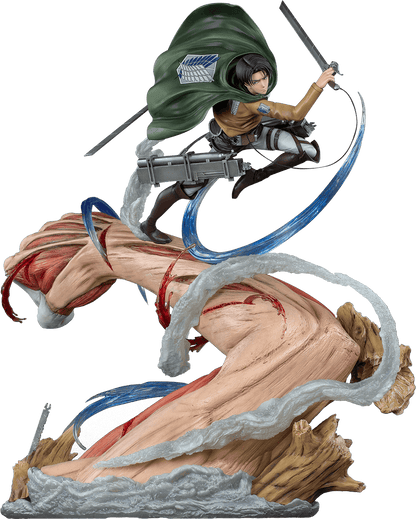 Figurine Attaque des Titans -  Livaï vs Titan Féminin