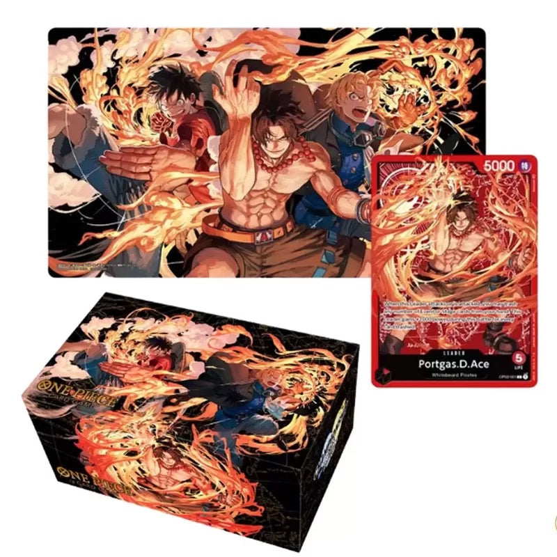 Tapis de jeu et Boîte de rangement - Ace/Sabo/Luffy - One Piece Card Game
