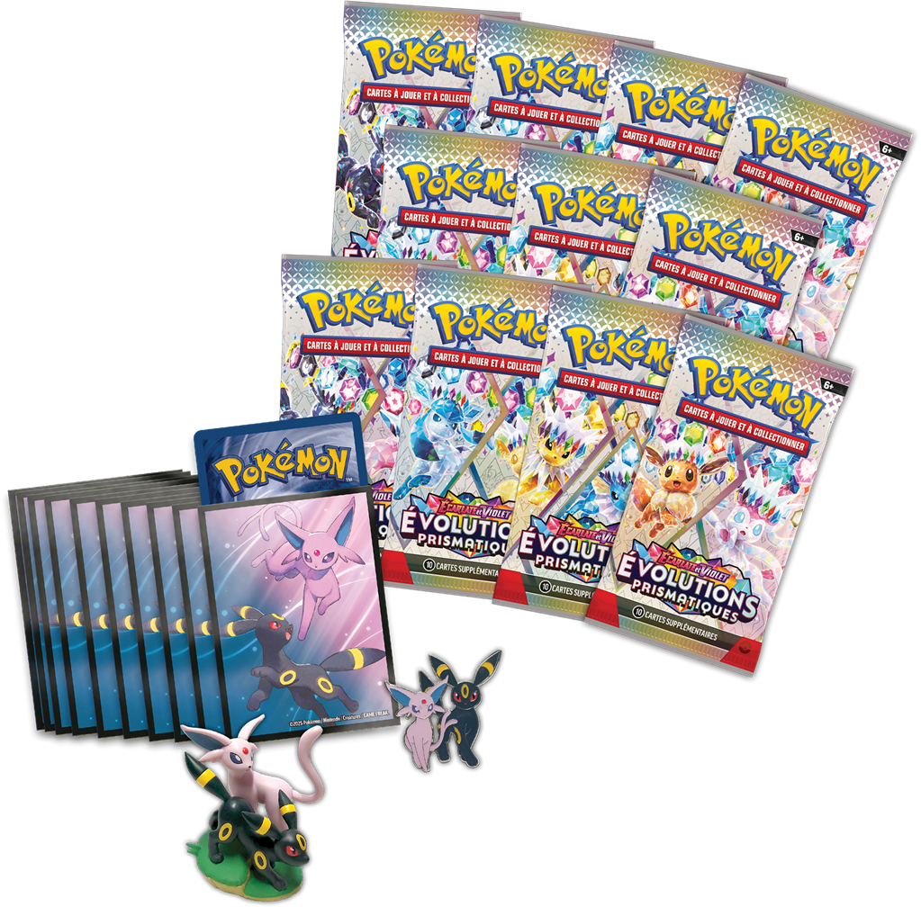Jeu de cartes Pokémon - [SCELLE] collection premium EV 8.5 avec figurine évolution prismatique
