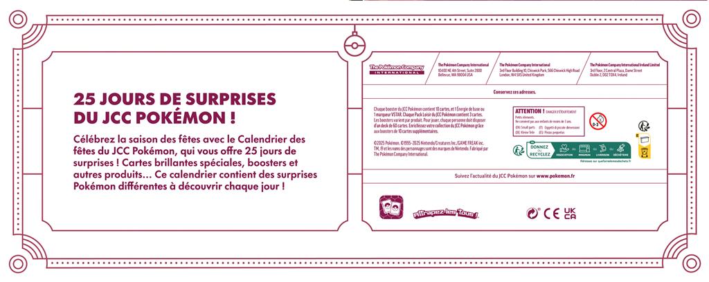 Jeu de cartes Pokémon - [SCELLE] Calendrier des fêtes 2025 (de l'avent) [FR]